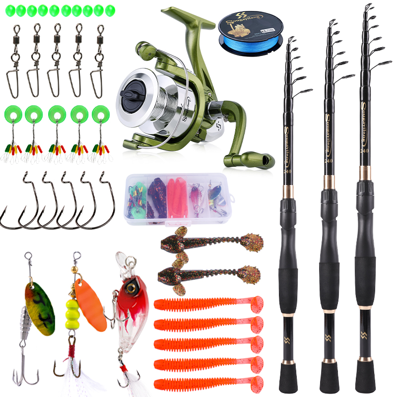 Sougayilang 텔레스코픽 낚시 콤보 탄소 섬유  - Fishing Rod Spinning 리뷰 및 가격